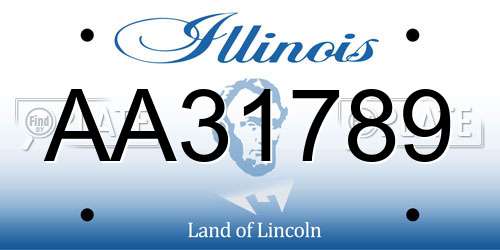 AA31789 Illinois License Plate