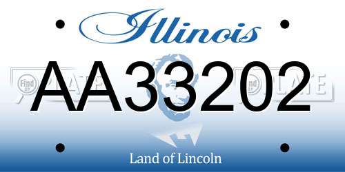 AA33202 Illinois License Plate