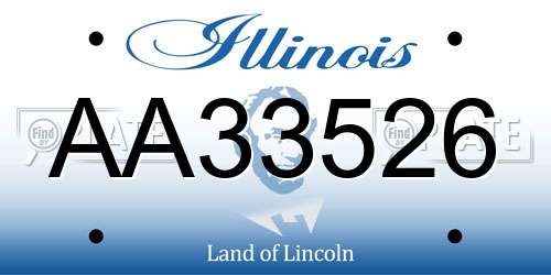 AA33526 Illinois License Plate
