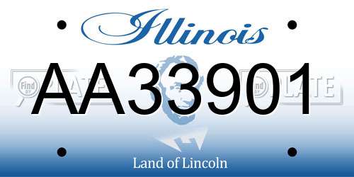 AA33901 Illinois License Plate