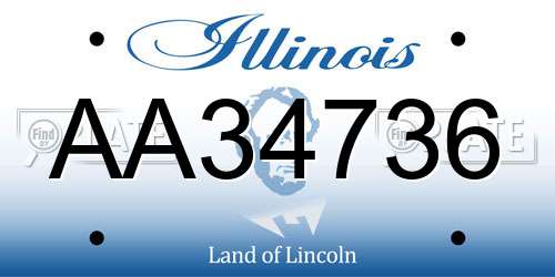 AA34736 Illinois License Plate