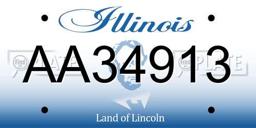 AA34913 Illinois License Plate