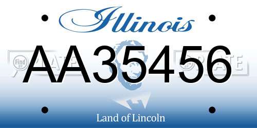 AA35456 Illinois License Plate