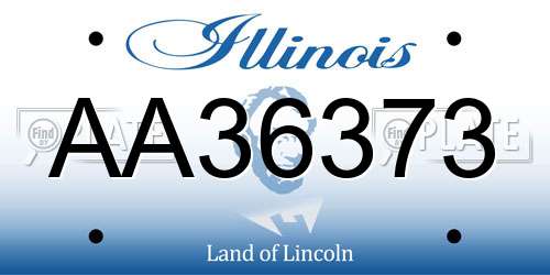 AA36373 Illinois License Plate