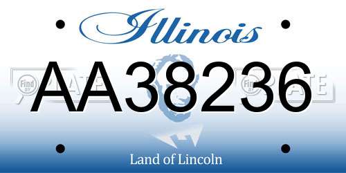 AA38236 Illinois License Plate