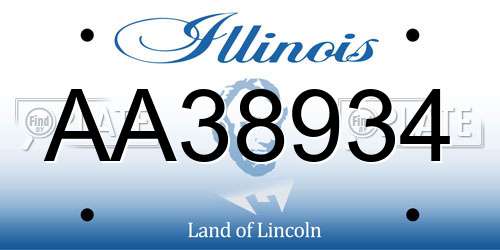 AA38934 Illinois License Plate