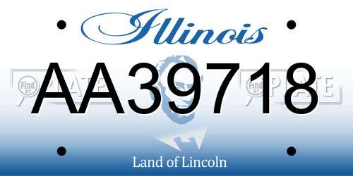 AA39718 Illinois License Plate