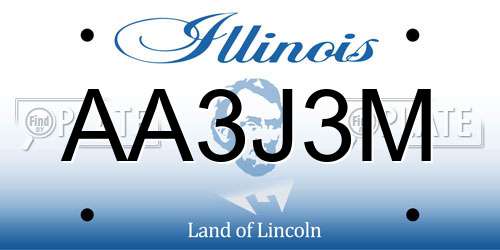 AA3J3M Illinois License Plate