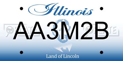 AA3M2B Illinois License Plate