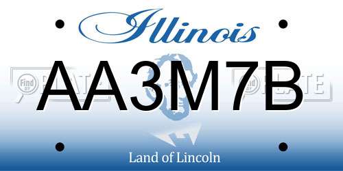 AA3M7B Illinois License Plate