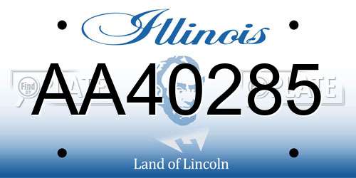 AA40285 Illinois License Plate