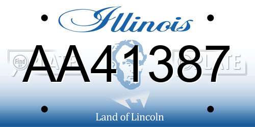 AA41387 Illinois License Plate