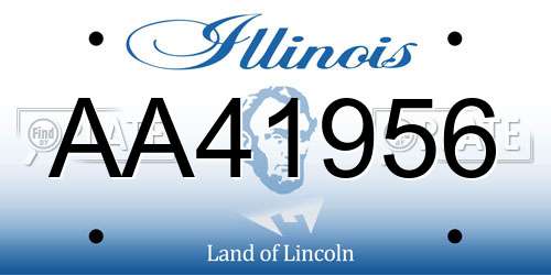 AA41956 Illinois License Plate