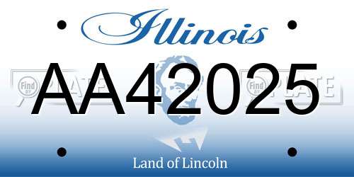 AA42025 Illinois License Plate
