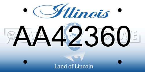 AA42360 Illinois License Plate