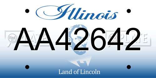 AA42642 Illinois License Plate