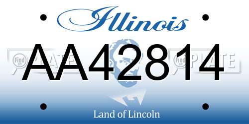 AA42814 Illinois License Plate