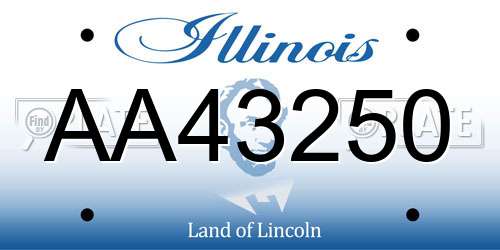 AA43250 Illinois License Plate