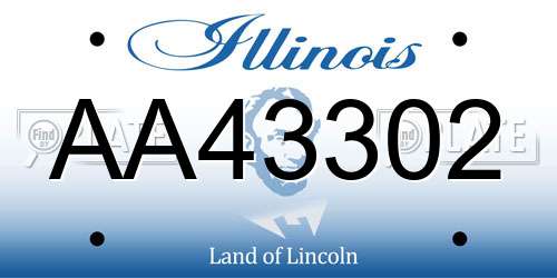 AA43302 Illinois License Plate