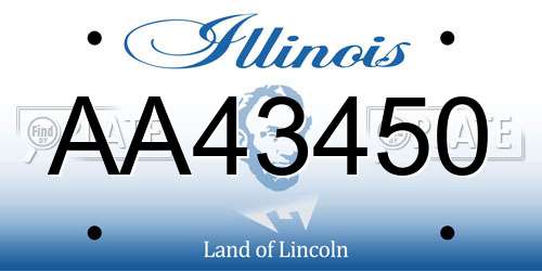 AA43450 Illinois License Plate