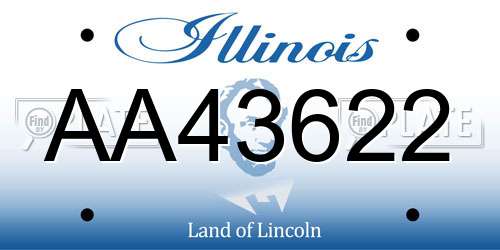 AA43622 Illinois License Plate