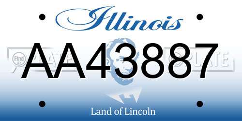 AA43887 Illinois License Plate