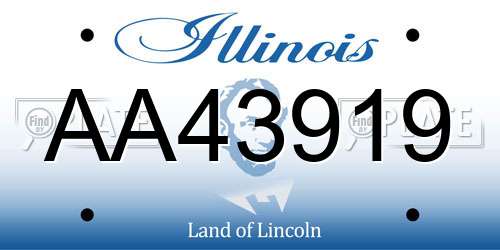 AA43919 Illinois License Plate