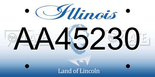 AA45230 Illinois License Plate