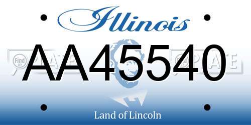 AA45540 Illinois License Plate