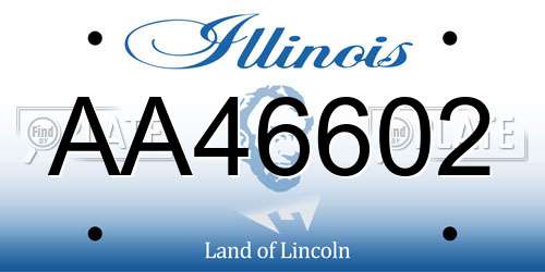 AA46602 Illinois License Plate