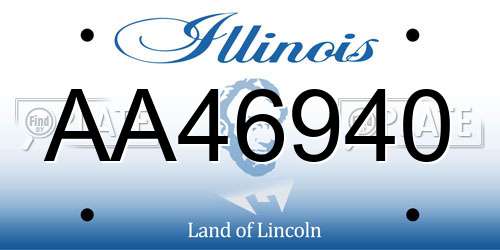 AA46940 Illinois License Plate