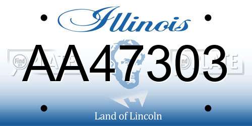 AA47303 Illinois License Plate