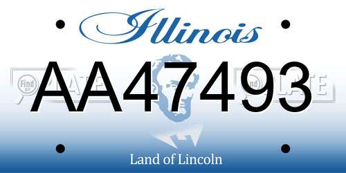 AA47493 Illinois License Plate