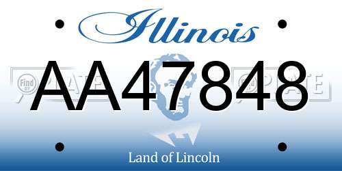 AA47848 Illinois License Plate