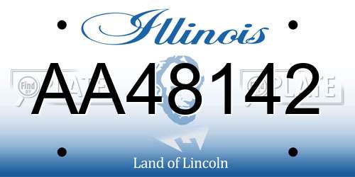 AA48142 Illinois License Plate