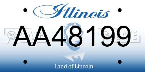 AA48199 Illinois License Plate