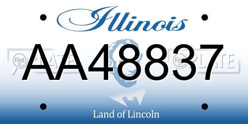 AA48837 Illinois License Plate