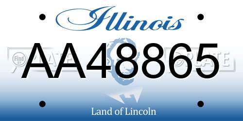 AA48865 Illinois License Plate