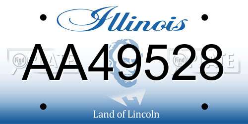 AA49528 Illinois License Plate