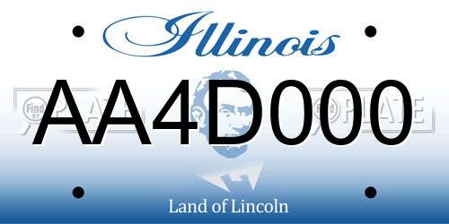 AA4D000 Illinois License Plate