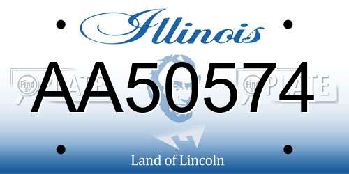 AA50574 Illinois License Plate