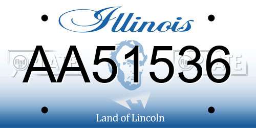 AA51536 Illinois License Plate