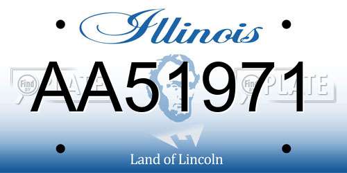 AA51971 Illinois License Plate
