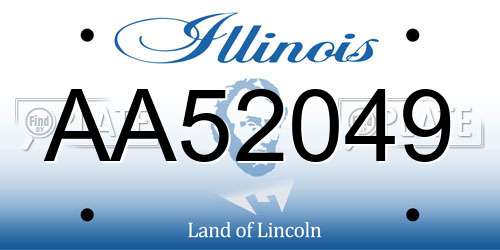 AA52049 Illinois License Plate