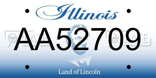 AA52709 Illinois License Plate