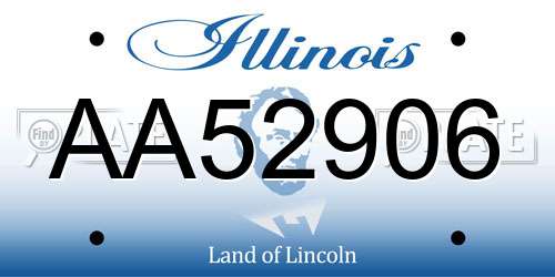 AA52906 Illinois License Plate