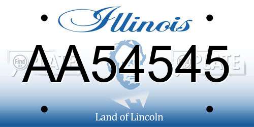 AA54545 Illinois License Plate