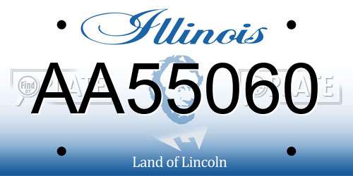 AA55060 Illinois License Plate