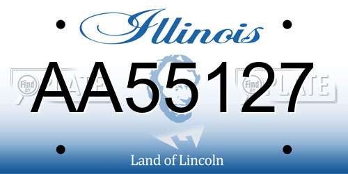 AA55127 Illinois License Plate
