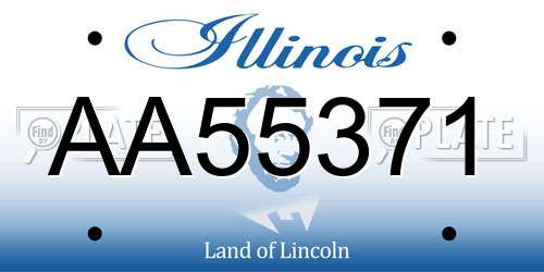 AA55371 Illinois License Plate